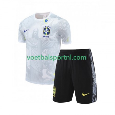 Brazilië JESUS Thuis Shirt Kind Wit 2024-25